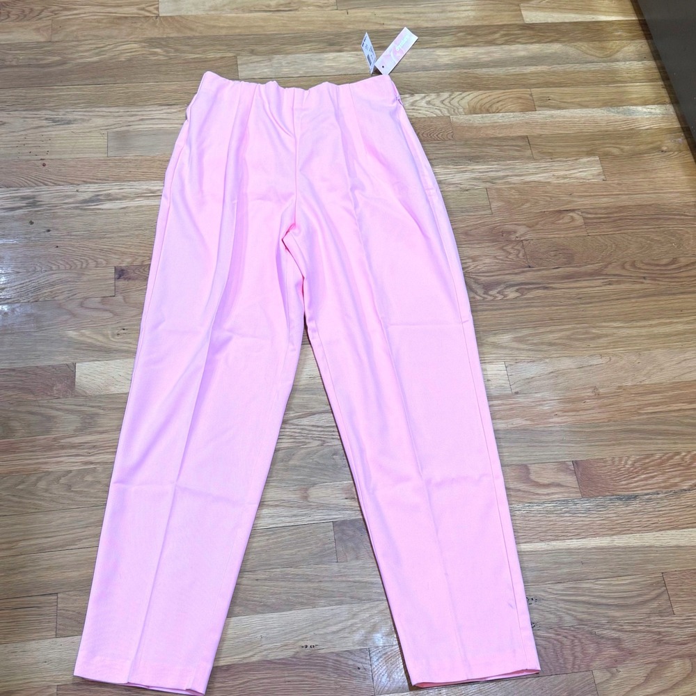 Dressbarn Hollywood Pink Comfort Waist Slimming Style Pants Side Zip Size 10 NEW